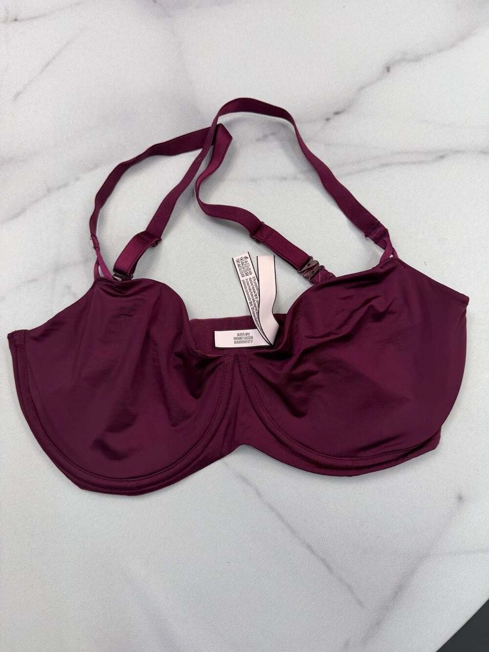 Victoria's Secret Unlined Push-Up Bra in Berry Purple, Size 34DDD